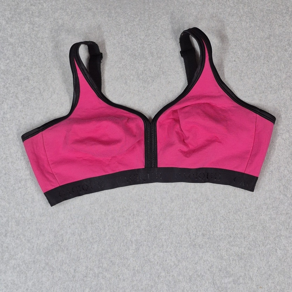 Cacique Women‎ Bra 42DD Pink T Shirt Wireless Strap Adjustable Unlined